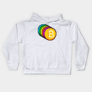 rainbow bitcoin Kids Hoodie